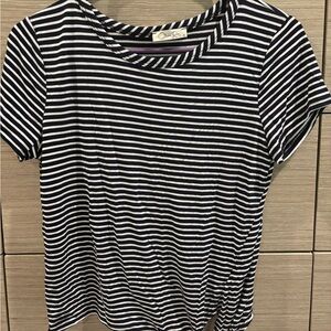 Olivia Rae Navy and White Striped Short Sleeve Top